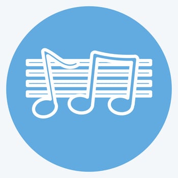 Icon Music Staff. suitable for music symbol. blue eyes style. simple design editable. design template vector. simple symbol illustration vector
