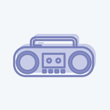 Icon Casette Player. suitable for music symbol. two tone style. simple design editable. design template vector. simple symbol illustration vector