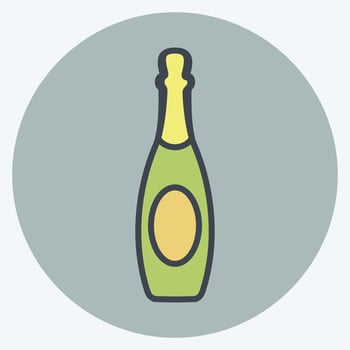 Icon Champagne. suitable for party symbol. color mate style. simple design editable. design template vector. simple symbol illustration vector