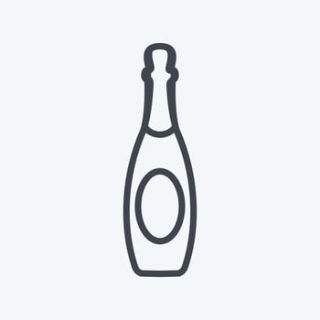 Icon Champagne. suitable for party symbol. line style. simple design editable. design template vector. simple symbol illustration vector