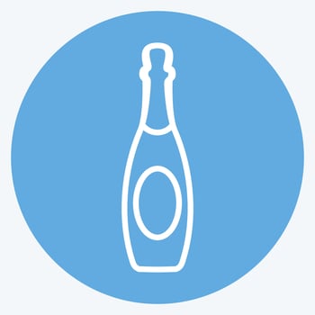 Icon Champagne. suitable for party symbol. blue eyes style. simple design editable. design template vector. simple symbol illustration vector