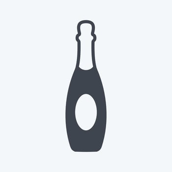 Icon Champagne. suitable for party symbol. glyph style. simple design editable. design template vector. simple symbol illustration vector