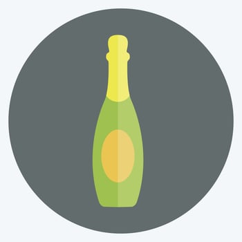 Icon Champagne. suitable for party symbol. flat style. simple design editable. design template vector. simple symbol illustration vector