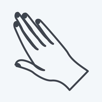 Icon Nailpolish on Hand. suitable for beauty care symbol. glyph style. simple design editable. design template vector. simple symbol illustration vector