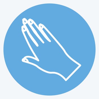 Icon Nailpolish on Hand. suitable for beauty care symbol. blue eyes style. simple design editable. design template vector. simple symbol illustration vector