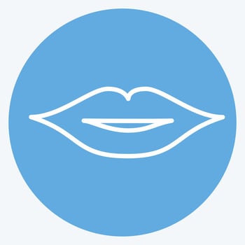 Icon Lips. suitable for beauty care symbol. blue eyes style. simple design editable. design template vector. simple symbol illustration vector