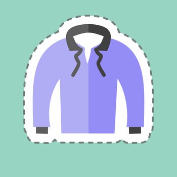 Sticker line cut Pull Over. suitable for men accessories symbol. simple design editable. design template vector. simple symbol illustration vector