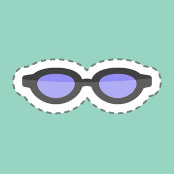 Sticker line cut Sunglasses. suitable for men accessories symbol. simple design editable. design template vector. simple symbol illustration vector