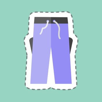 Sticker line cut Trousers. suitable for men accessories symbol. simple design editable. design template vector. simple symbol illustration vector