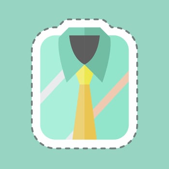 Sticker line cut Formal Shirt. suitable for men accessories symbol. simple design editable. design template vector. simple symbol illustration vector