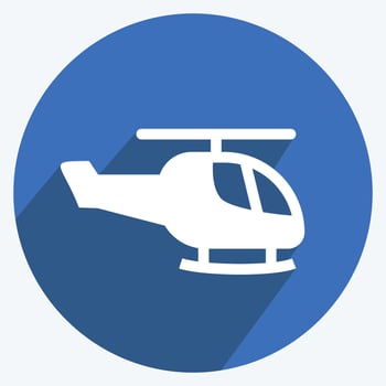 Icon Helicopter. suitable for Toy symbol. long shadow style. simple design editable. design template vector. simple symbol illustration vector