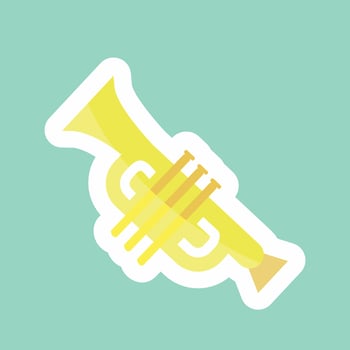 Sticker line cut Musical toy. suitable for Toy symbol. simple design editable. design template vector. simple symbol illustration vector