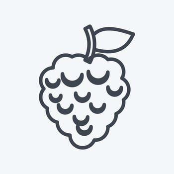 Icon Raspberry. suitable for Fruits and Vegetables symbol. line style. simple design editable. design template vector. simple symbol illustration vector