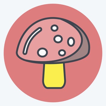 Icon Mushroom. suitable for Fruits and Vegetables symbol. color mate style. simple design editable. design template vector. simple symbol illustration vector