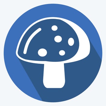 Icon Mushroom. suitable for Fruits and Vegetables symbol. long shadow style. simple design editable. design template vector. simple symbol illustration vector