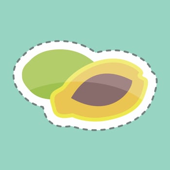Sticker line cut Papaya. suitable for Fruits and Vegetables symbol. simple design editable. design template vector. simple symbol illustration vector