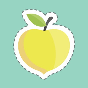 Sticker line cut Peach. suitable for Fruits and Vegetables symbol. simple design editable. design template vector. simple symbol illustration vector