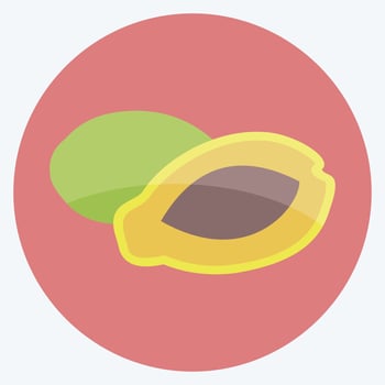Icon Papaya. suitable for Fruits and Vegetables symbol. flat style. simple design editable. design template vector. simple symbol illustration vector