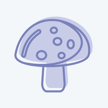 Icon Mushroom. suitable for Fruits and Vegetables symbol. two tone style. simple design editable. design template vector