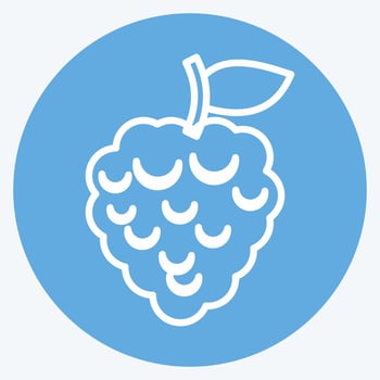 Icon Raspberry. suitable for Fruits and Vegetables symbol. blue eyes style. simple design editable. design template vector