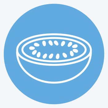 Icon Melon. suitable for Fruits and Vegetables symbol. blue eyes style. simple design editable. design template vector. vector