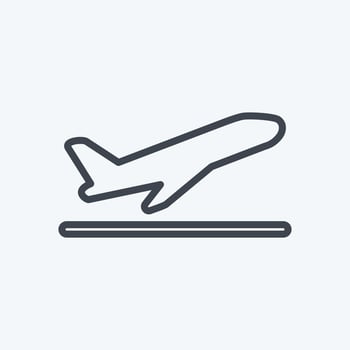 Icon Flight Takeoff. suitable for Infographics symbol. line style. simple design editable. design template vector. simple symbol illustration vector