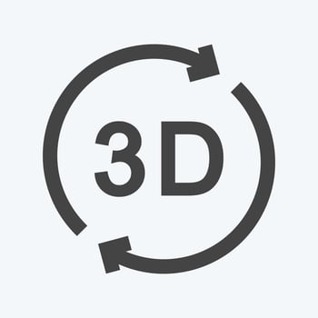 Icon 3D Rotation. suitable for Infographics symbol. glyph style. simple design editable. design template vector. simple symbol illustration vector