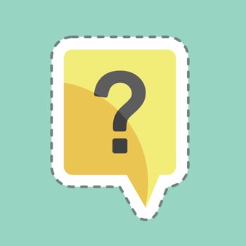 Sticker line cut Help. suitable for Infographics symbol. simple design editable. design template vector. simple symbol illustration vector