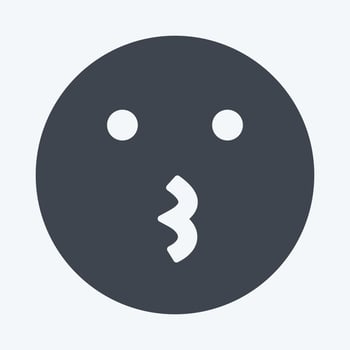 Icon Emoticon Kissing. suitable for Emoticon symbol. glyph style. simple design editable. design template vector. simple symbol illustration vector