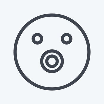 Icon Emoticon Flashed. suitable for Emoticon symbol. line style. simple design editable. design template vector. simple symbol illustration vector