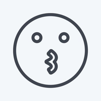 Icon Emoticon Kissing. suitable for Emoticon symbol. vector