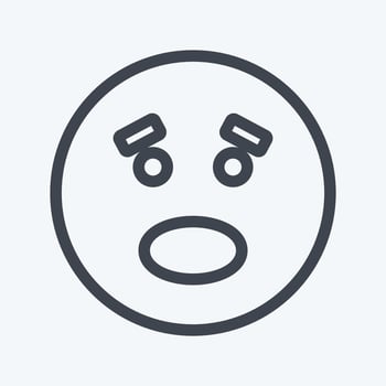 Icon Emoticon Scared. suitable for Emoticon symbol. line style. simple design editable. design template vector. simple symbol illustration vector