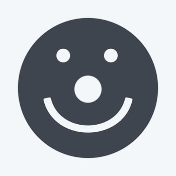 Icon Emoticon Clown. suitable for Emoticon symbol. glyph style. simple design editable. design template vector. simple symbol illustration vector