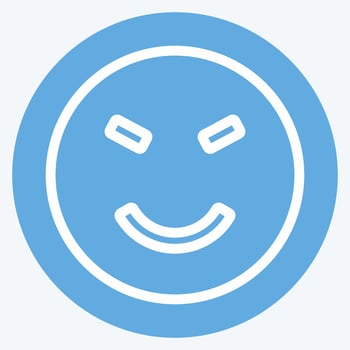 Icon Emoticon Amused. suitable for Emoticon symbol. blue eyes style. simple design editable. design template vector. simple symbol illustration vector