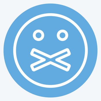 Icon Emoticon Don't Tell. suitable for Emoticon symbol. blue eyes style. simple design editable. design template vector. simple symbol illustration vector