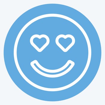 Icon Emoticon Love. suitable for Emoticon symbol. blue eyes style. simple design editable. design template vector. simple symbol illustration vector