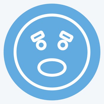 Icon Emoticon Scared. suitable for Emoticon symbol. blue eyes style. simple design editable. design template vector. simple symbol illustration vector
