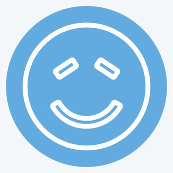 Icon Emoticon Shy. suitable for Emoticon symbol. blue eyes style. simple design editable. design template vector. simple symbol illustration vector