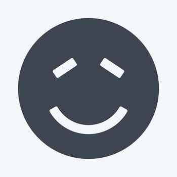 Icon Emoticon Shy. suitable for Emoticon symbol. glyph style. simple design editable. design template vector. simple symbol illustration vector