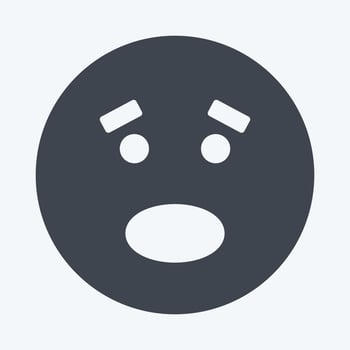 Icon Emoticon Scared. suitable for Emoticon symbol. glyph style. simple design editable. design template vector. simple symbol illustration vector