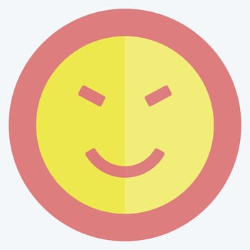 Icon Emoticon Amused. suitable for Emoticon symbol. flat style. simple design editable. design template vector. simple symbol illustration vector