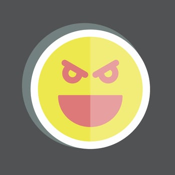 Sticker Emoticon Evil. suitable for Emoticon symbol. simple design editable. design template vector. simple symbol illustration vector