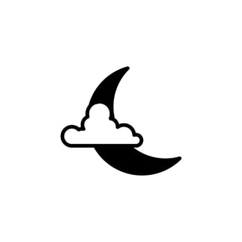 Moon, Night, Moonlight, Midnight Solid Line Icon Vector Illustration Logo Template. Suitable For Many Purposes.
