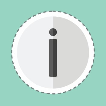 Sticker line cut About. suitable for Mobile Apps symbol. simple design editable. design template vector. simple symbol illustration vector