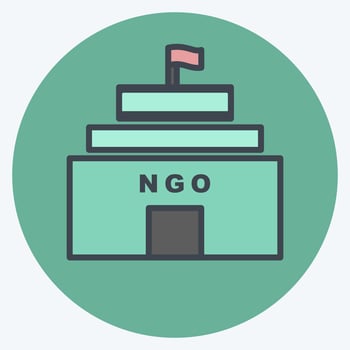 Icon NGO Building. suitable for Community symbol. color mate style. simple design editable. design template vector. simple symbol illustration vector