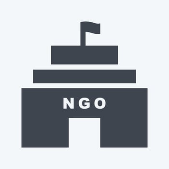 Icon NGO Building. suitable for Community symbol. glyph style. simple design editable. design template vector. simple symbol illustration vector
