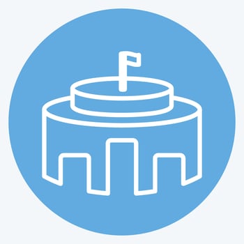 Icon Diplomatic Building. suitable for Community symbol. blue eyes style. simple design editable. design template vector. simple symbol illustration vector