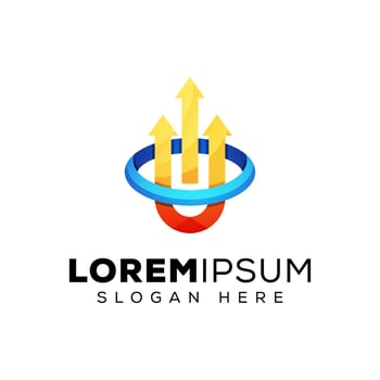 business arrow up performance logo template vector