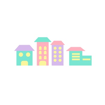 pastel color cartoon house vector