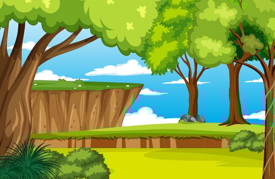 Empty forest environment background vector